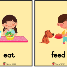 Grade R Flashcards: Action Verbs (Age: 3-6 years)