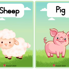 Grade R Flashcards: Farm animals (Age: 3-6 years)