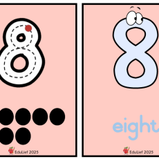 Grade R Mathematics Number Flashcards (Age: 3-6 years)