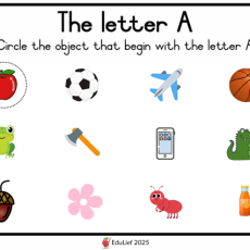 Grade R Alphabet: Circle the object that begin with the letter (Age: 3-6 years)