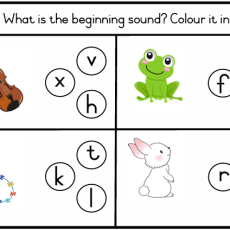 Grade R Alphabet: What is the beginning sound? Colour it in.(Age: 3-6 years)