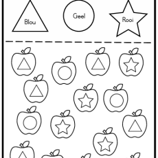 Graad R Wiskunde Vorms: Kleur in die vorms 1 (Ouderdom 3-6jaar)
